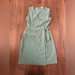 Cynthia Rowley Women’s S Sage Green Sleeveless Wrap V-Neck Dress - VGUC!
